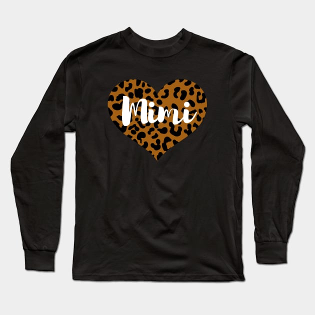 Cute Leopard Print Mimi Heart Long Sleeve T-Shirt by Hello Sunshine